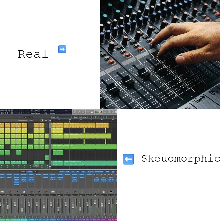 A soundboard, often used by sound engineers and the Apple program LogicPro.